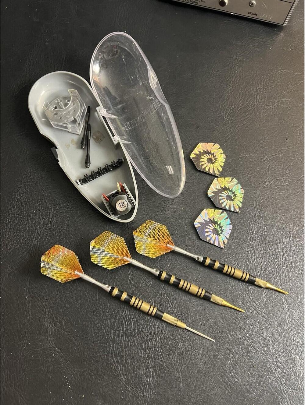 Lot Of 3 Mixed Darts Metal Bodies Plastic Tips Flights Foil Holographic Set Case